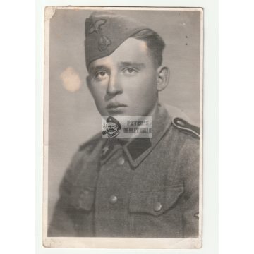 SS Schütze portré ködvágóval - képeslap méret