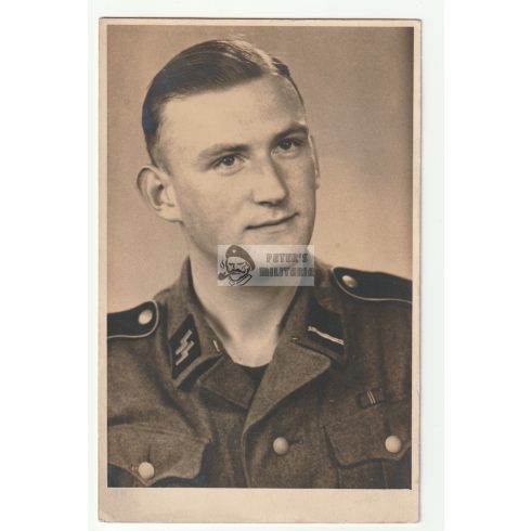 SS Sturmmann Eastern Front portrait 1942 - postcard size