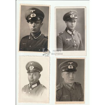 Négy darab tányérsapkás Wehrmacht portré