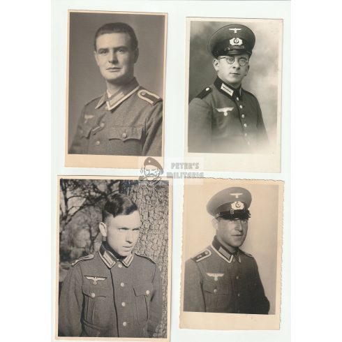 Four postcard size Wehrmacht portrait