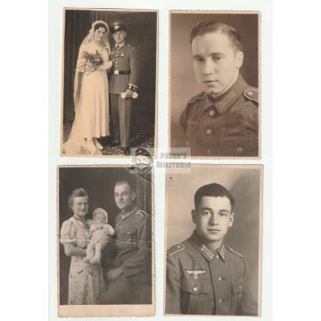 Négy képeslap méretű Wehrmacht fotó
