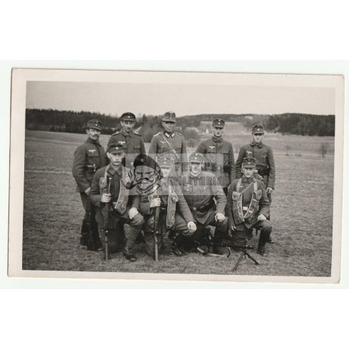Soldiers in training - postcard size photo