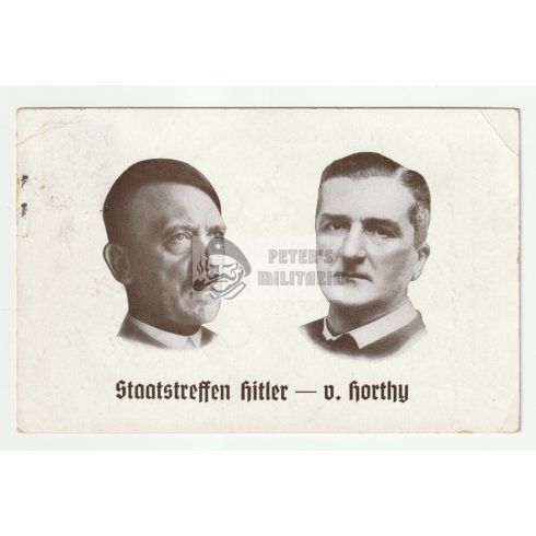 Adolf Hitler és Horthy Miklós képeslap 