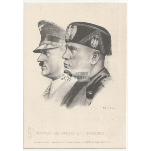 Hitler & Mussolini olasz képeslap