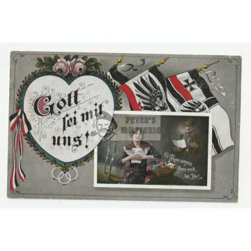 WW1 képeslap - Gott sei mit uns!