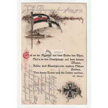 WW1 tengerész képeslap Vaskereszttel