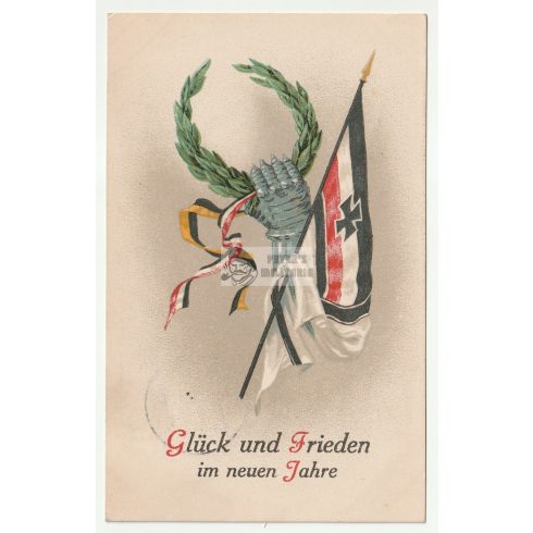 WW1 képeslap - Glück und Frieden 1915/1916