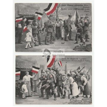 WW1 patrióta képeslap pár