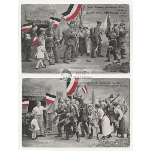 WW1 patrióta képeslap pár