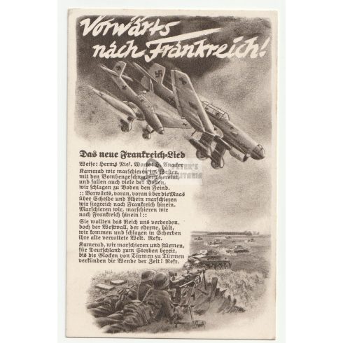 Stuka - "Vorwärts nach Frankreich" képeslap