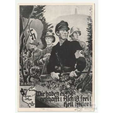 Asch ist Frei! Ritka Szudéta képeslap