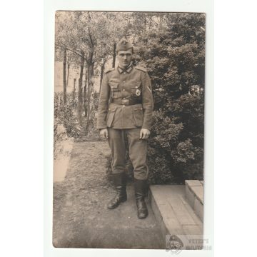 Gyalogsági Rohamjelvényes fotó képeslap méretben