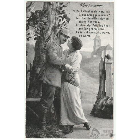 WW1 képeslap - Wiederschen