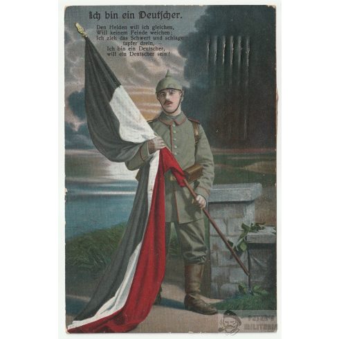 WW1 patrióta képeslap - "Ich bin ein Deutscher"