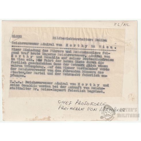 Horthy Miklós Bécsben - sajtófotó
