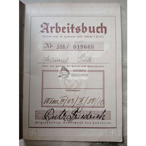 Arbeitsbuch / Munkakönyv - Friedrich PUTZ - Siemens