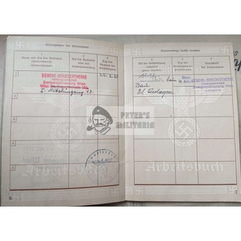 Arbeitsbuch / Munkakönyv - Friedrich PUTZ - Siemens