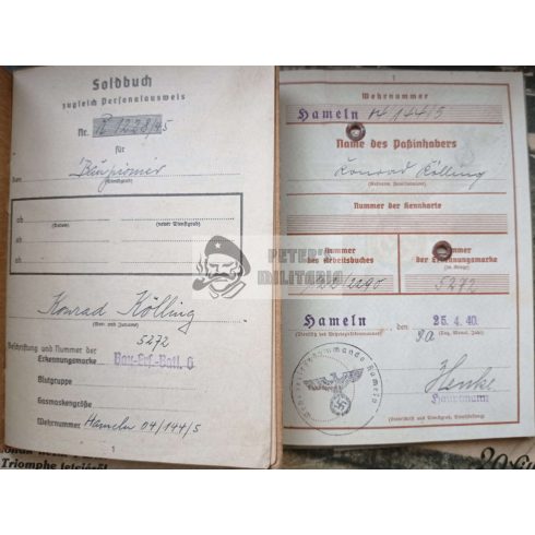Soldbuch és Wehrpass - Konrad Kölling