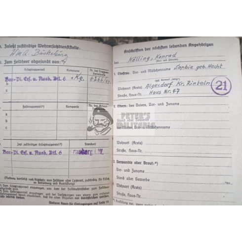 Soldbuch és Wehrpass - Konrad Kölling