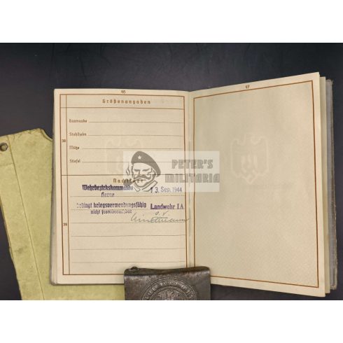 Wehrpass / Katonakönyv tokkal - 1938 Flak Regiment