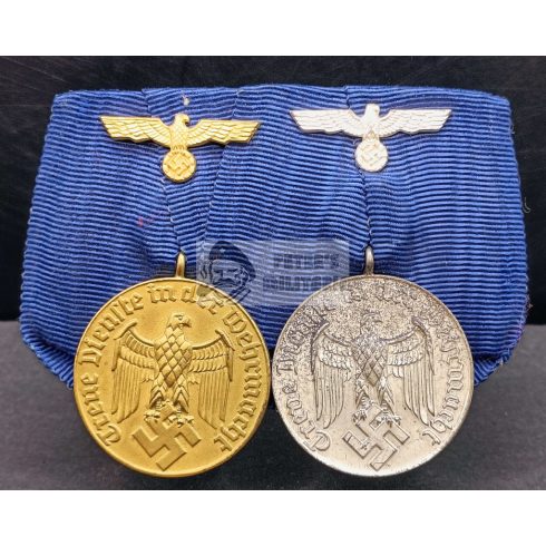 Wehrmacht / Kriegsmarine 4 + 12 years service medalbar
