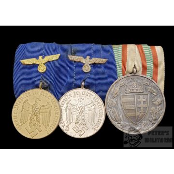   Német Wehrmacht szolgálati medálok Magyar Háborús Emlékéremmel