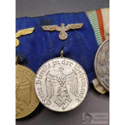 Német Wehrmacht szolgálati medálok Magyar Háborús Emlékéremmel