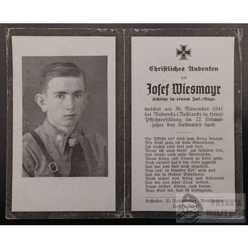Hitlerjugend sterbebild és Edelweiss