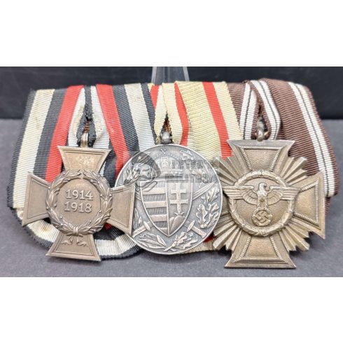 World War medal bar with Hungarian medal