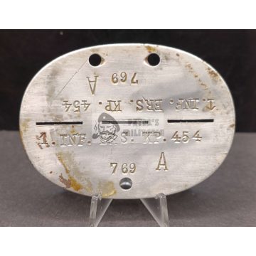 Wehrmacht dogtag - 1./ Inf Ers. Btl. 454 