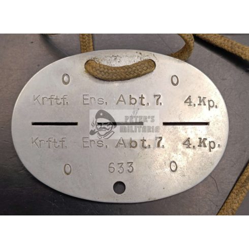 Wehrmacht dogtag - Kraftfahr Ers. Abt. 7.