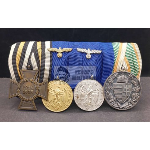 Service medalbar with Hungarian War Memorial Medal