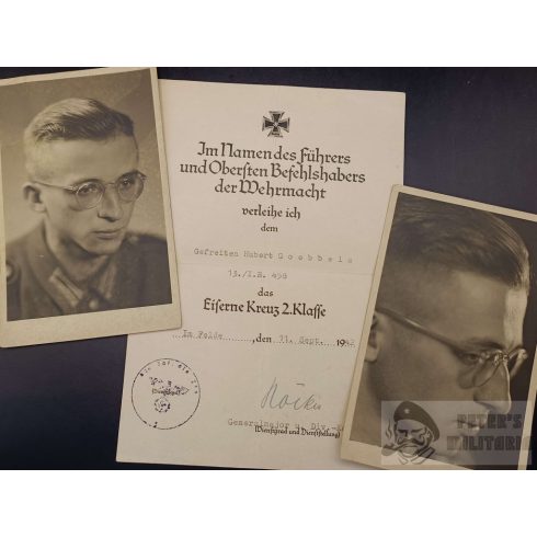 Vaskereszt II. osztály adományozó, fotókkal - GOEBBELS
