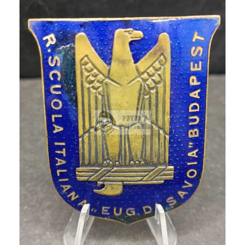 Enameled Budapest Savoyai Jenő Italian Royal School badge  "Morzsányi" 1930s
