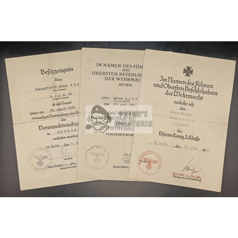 Tüzér kitüntetés adományozók egy személyhez - Vaskereszt, Keleti Front, Sebesülési