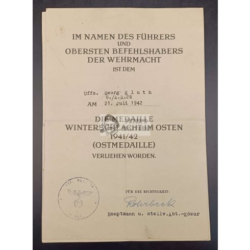 Tüzér kitüntetés adományozók egy személyhez - Vaskereszt, Keleti Front, Sebesülési