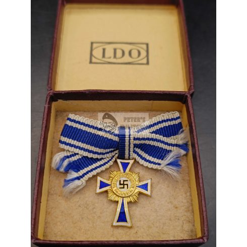 Anyasági Kereszt Arany fokozat miniatűr "L/11" W. Deumer - LDO dobozban