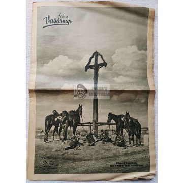   Képes Vasárnap - Pihenő huszárok egy bácskai falu határában / 1941.05.02.