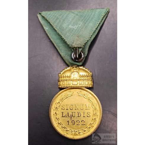 Magyar Koronás Bronz Érem - Signum Laudis 1922 