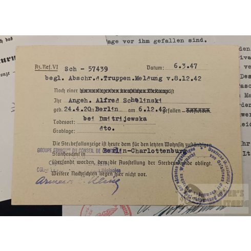 Bronz Gyalogsági Rohamjelvény adományozó - SZTÁLINGRÁD