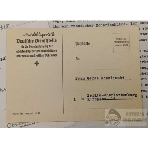 Bronz Gyalogsági Rohamjelvény adományozó - SZTÁLINGRÁD