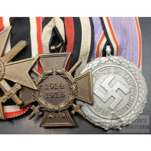 Négyes parádépánt ritka kombinációban - Vaskereszt 1914, Luftschutz