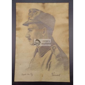 Honvéd ceruza rajz - Budapest, 1916.