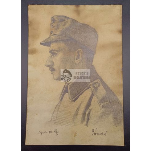 Honvéd ceruza rajz - Budapest, 1916.