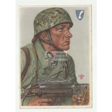 Fallschirmjäger képeslap - Feldwebel Arpke