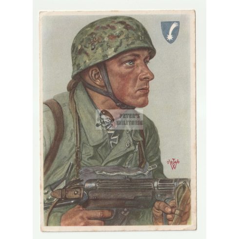 Fallschirmjäger képeslap - Feldwebel Arpke