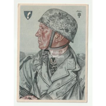 Fallschirmjäger képeslap - Hauptmann Delica
