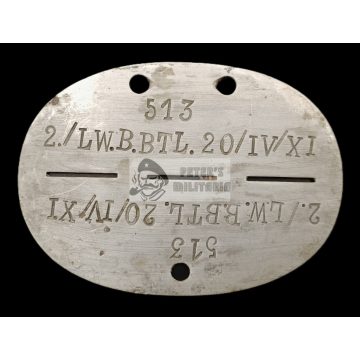Luftwaffedogtag – L.W. Bau Battalion 20 / IV. / XI.