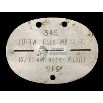 Luftwaffe dogtag – L.W. Bau Kompanie 14./XI