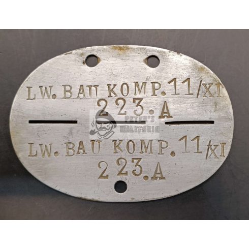 Luftwaffe dogtag - L.W. Bau Kompanie 11./XI